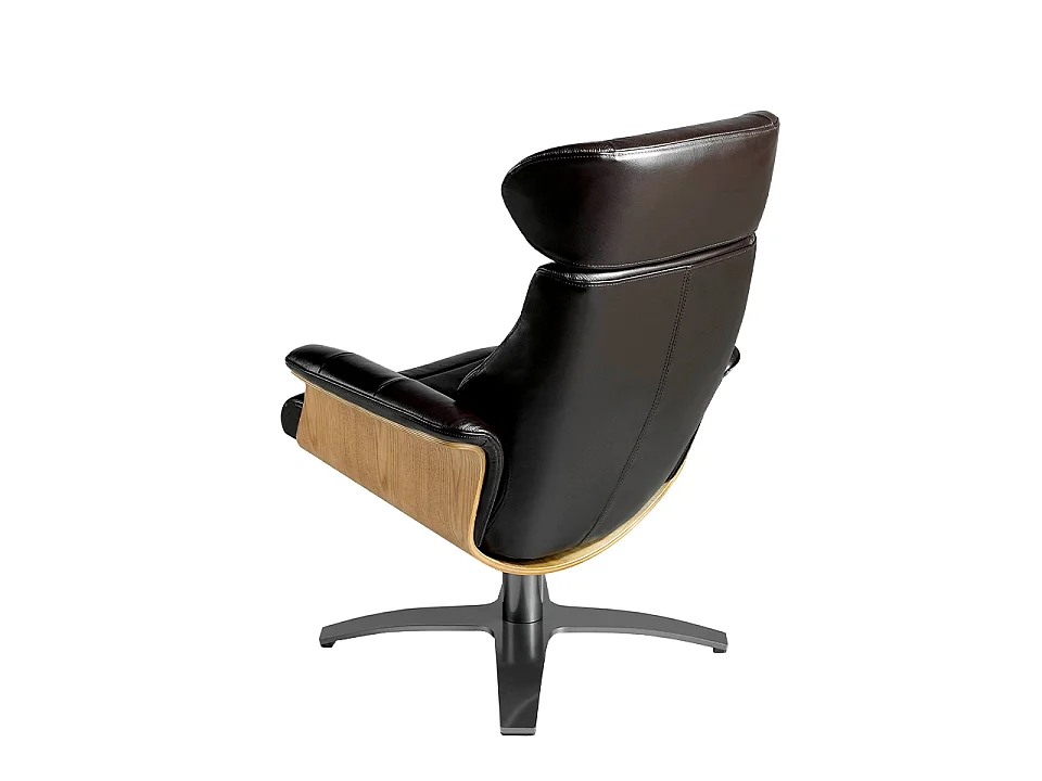Fauteuil pivotant en cuir brun chocolat 5034 ANGEL CERDA