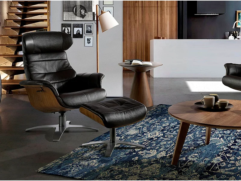 Chocoladebruin leren draaifauteuil 5034 ANGEL CERDA