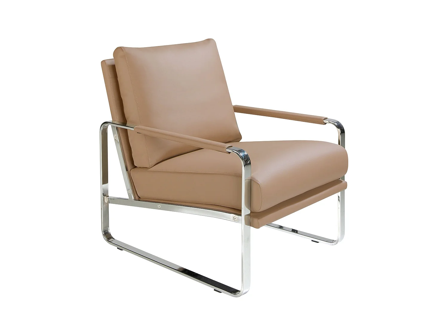 Fauteuil en similicuir taupe