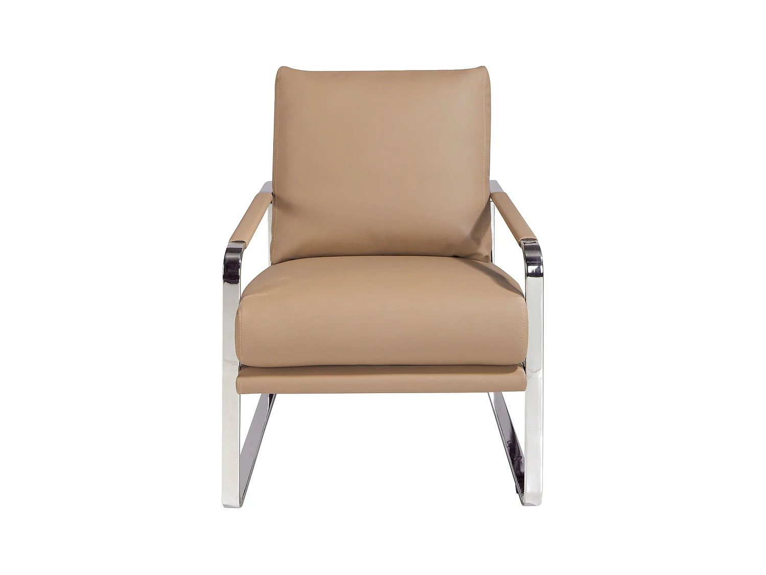 Fauteuil en similicuir taupe