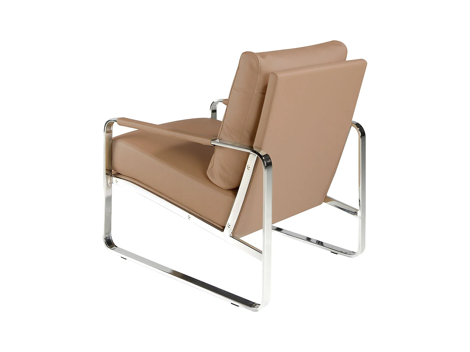 Fauteuil en similicuir taupe