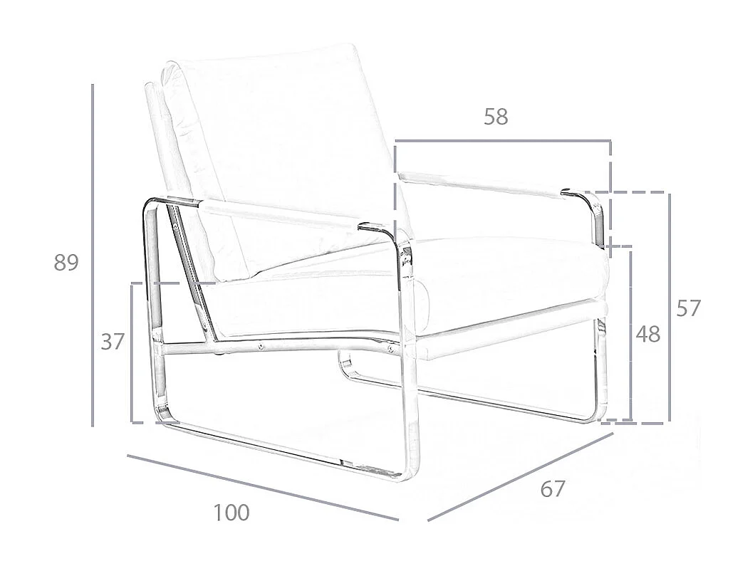 Mink eco-lederen fauteuil 5046 ANGEL CERDA