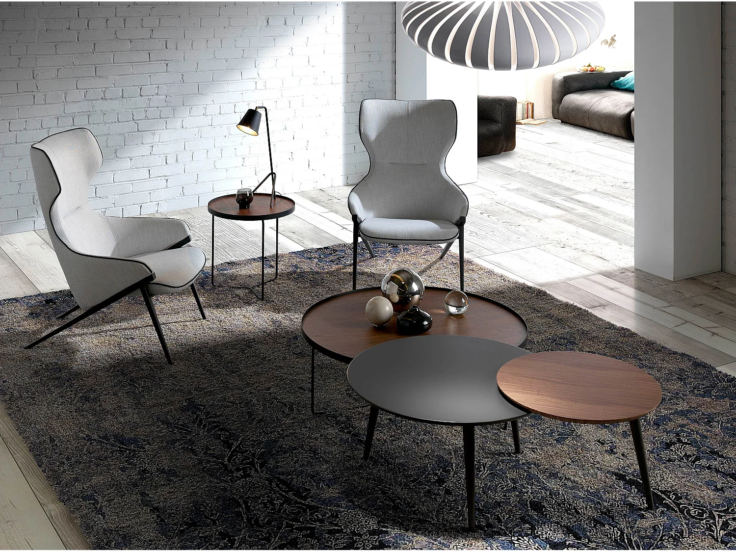 Fauteuil en tissu et pieds en acier noir 5009 ANGEL CERDA