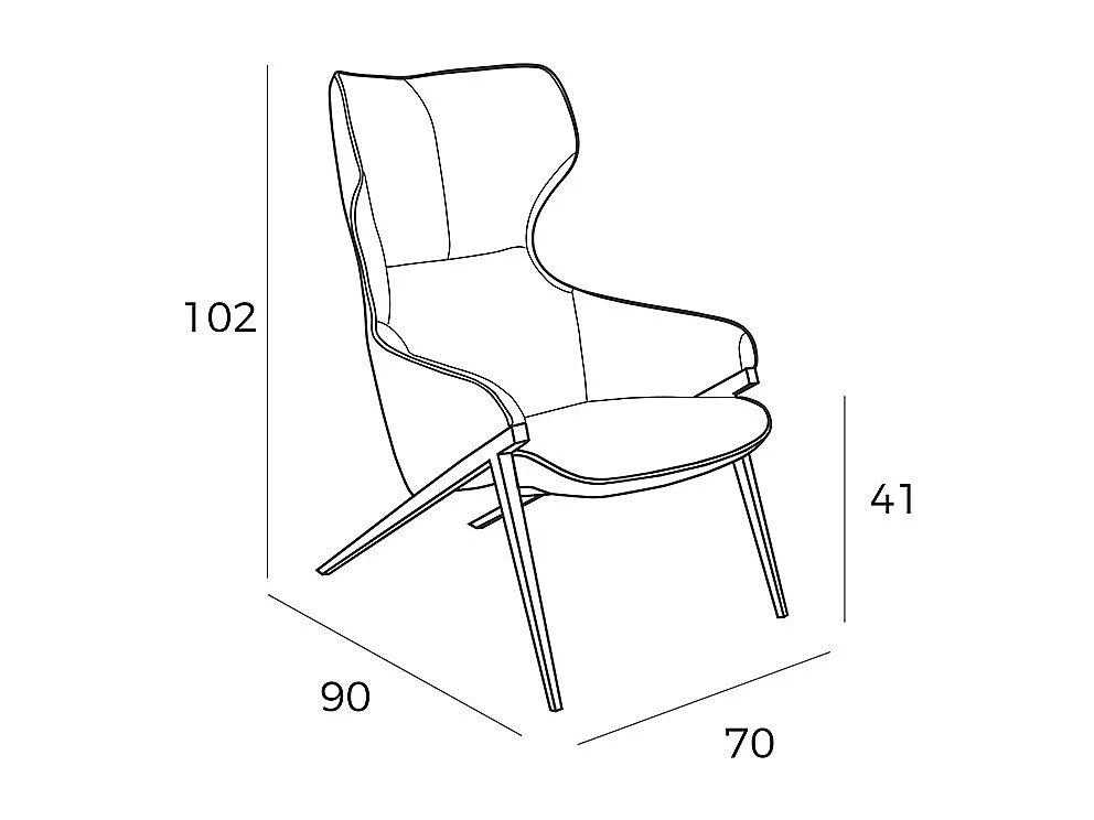 Fauteuil en tissu et pieds en acier noir 5009 ANGEL CERDA