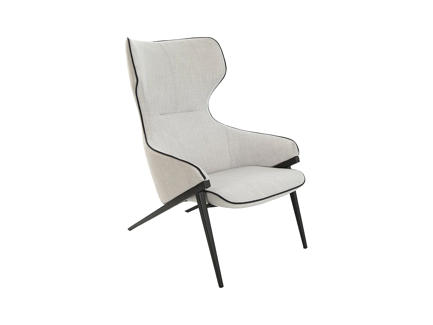 Poltrona rivestita in tessuto con finiture e gambe in acciaio nero   5009 ANGEL CERDA