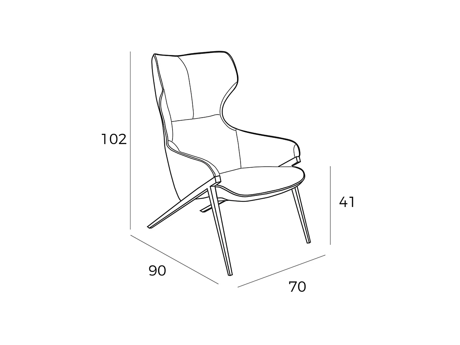 Sessel aus grauem Stoff 5009 ANGEL CERDA