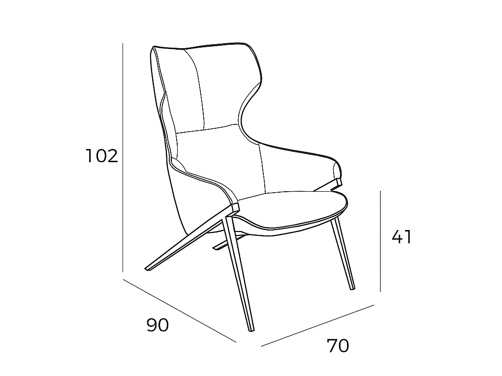 Fauteuil en tissu gris 5009 ANGEL CERDA