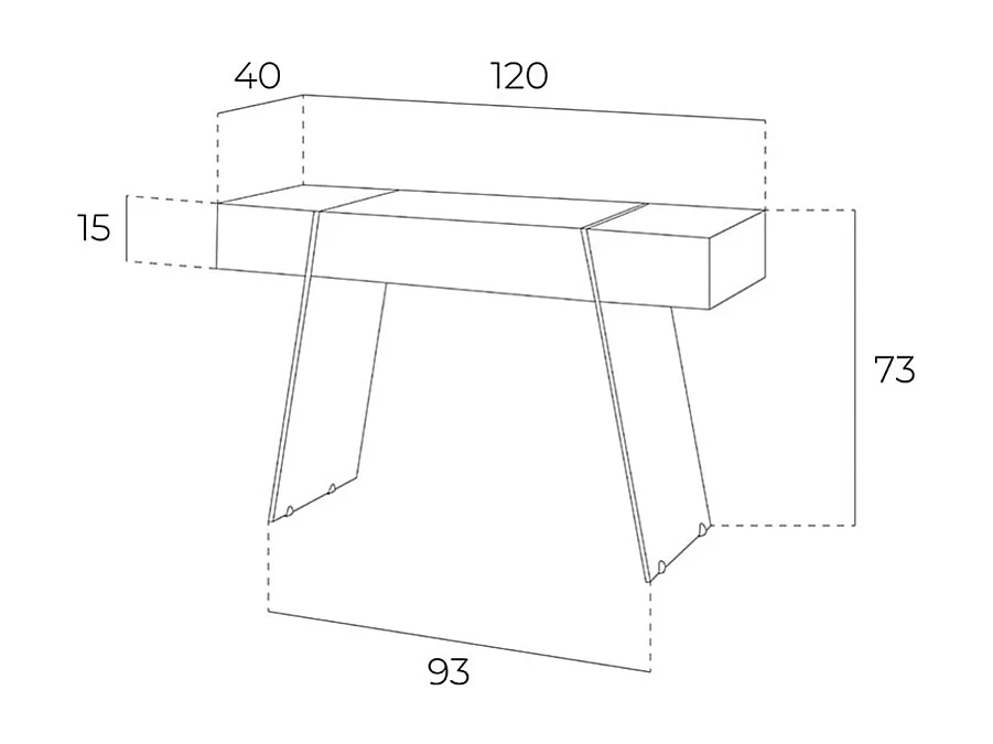 Console rectangulaire en bois gris, noyer et verre trempé 3029 ANGEL CERDA