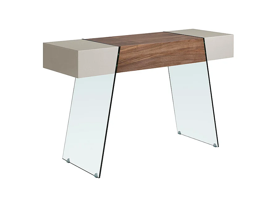 Console en noyer et verre trempé 3029 ANGEL CERDA