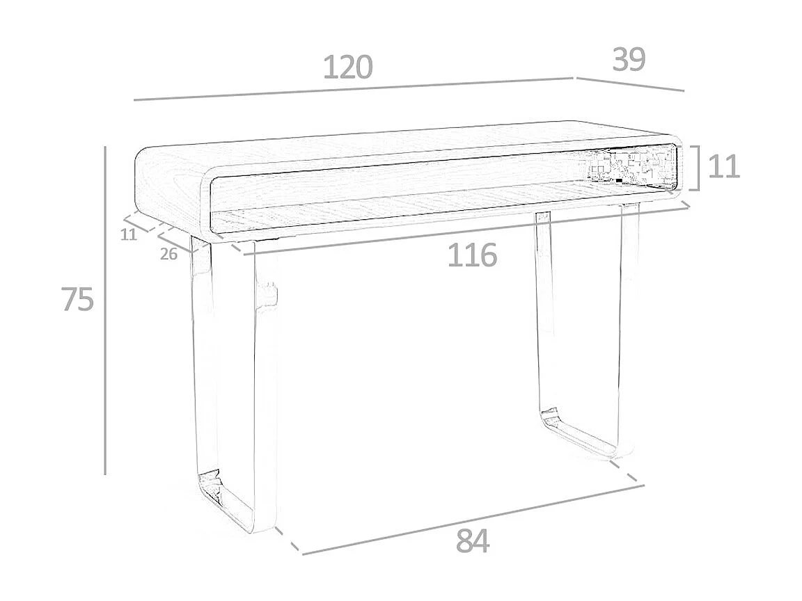 Notenhouten console met opbergruimte 3000 ANGEL CERDA