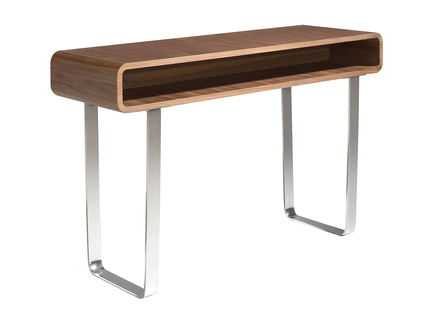 Console rectangulaire en noyer et acier chromé 3000 ANGEL CERDA