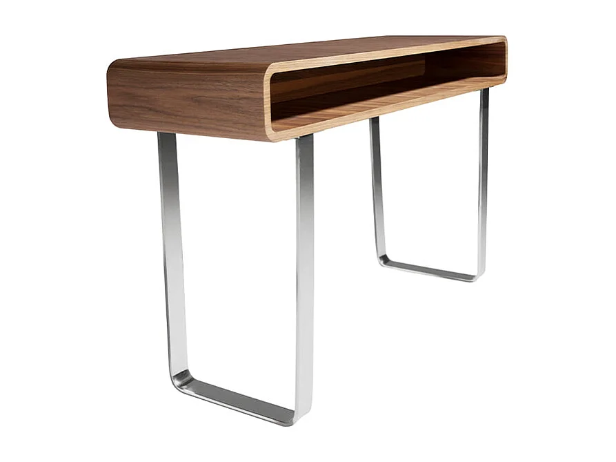 Console rectangulaire en noyer et acier chromé 3000 ANGEL CERDA