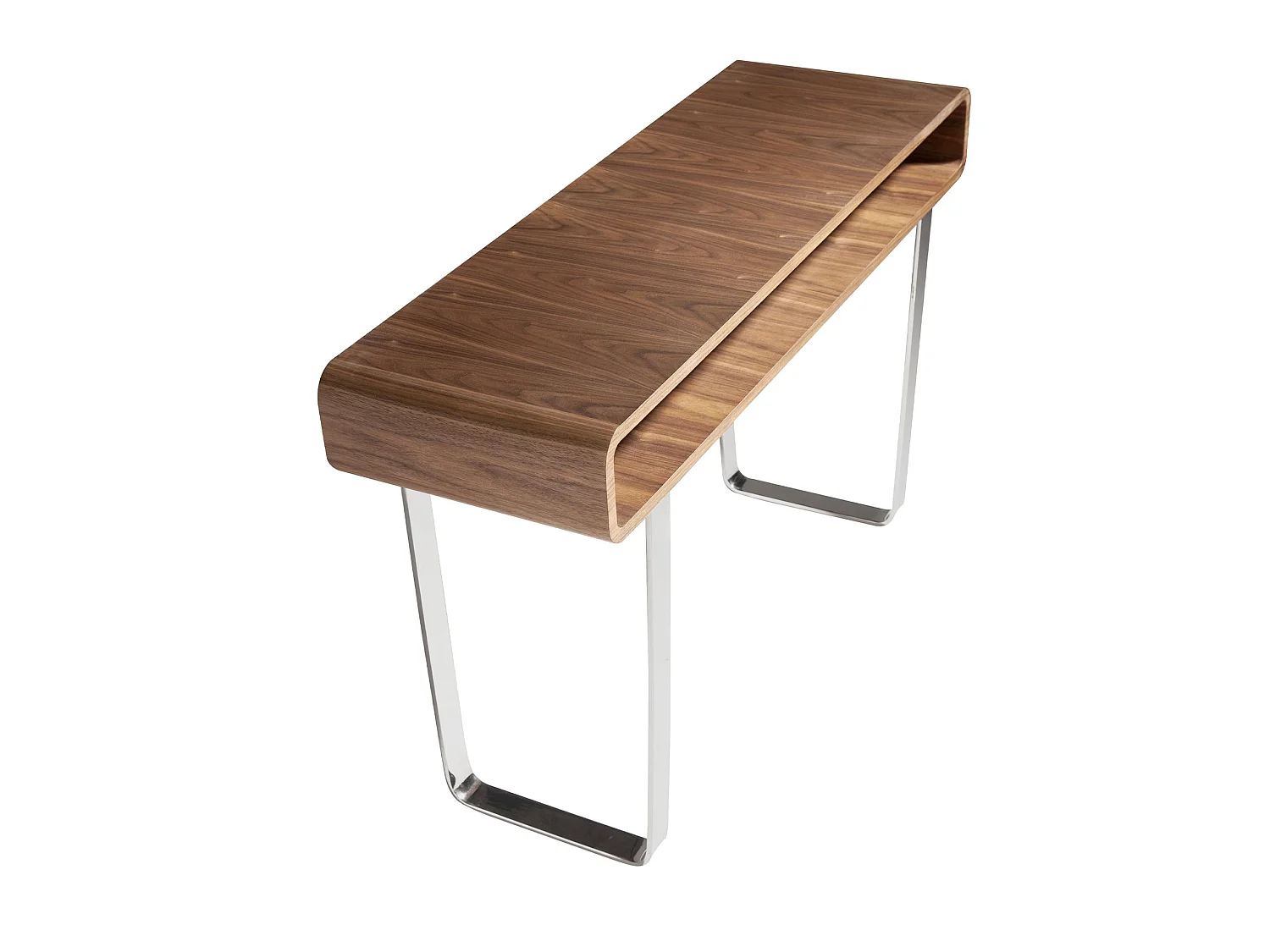 Console rectangulaire en noyer et acier chromé 3000 ANGEL CERDA