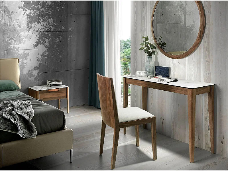 Console rectangulaire en porcelaine, marbre et noyer 3082 ANGEL CERDA