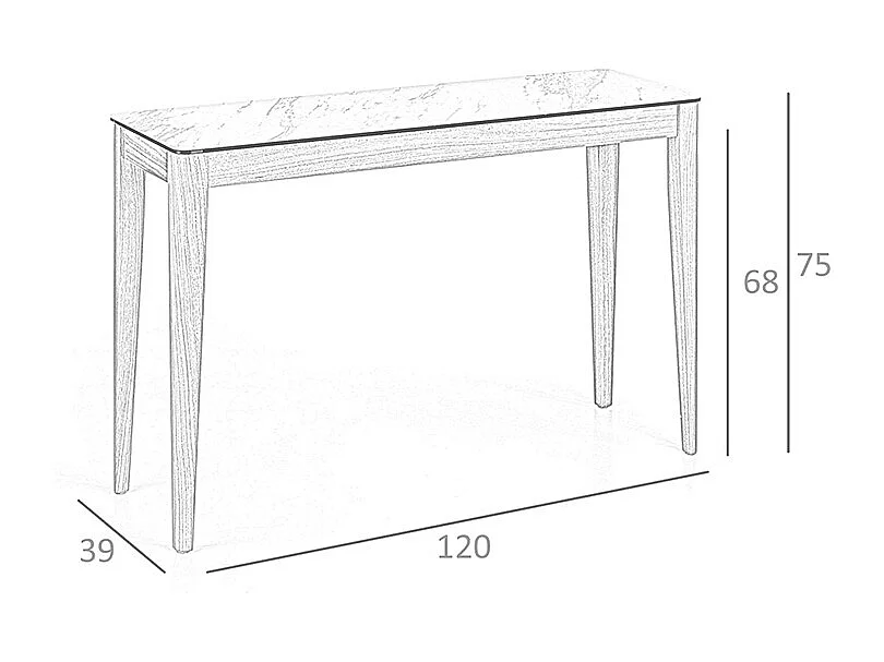 Consoletafel met porseleinen blad Calacatta 3082 ANGEL CERDA