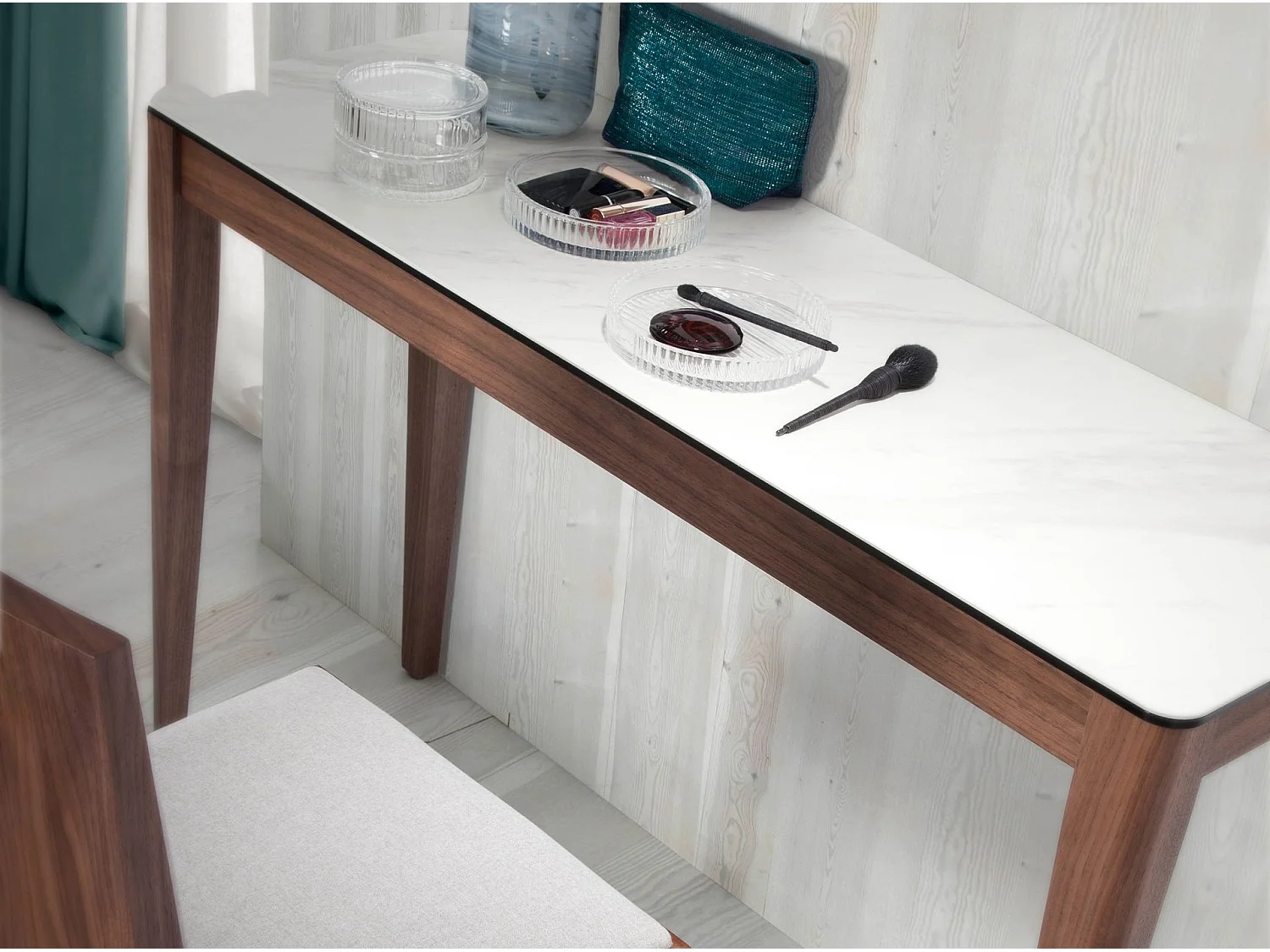 Console rectangulaire en porcelaine, marbre et noyer 3082 ANGEL CERDA