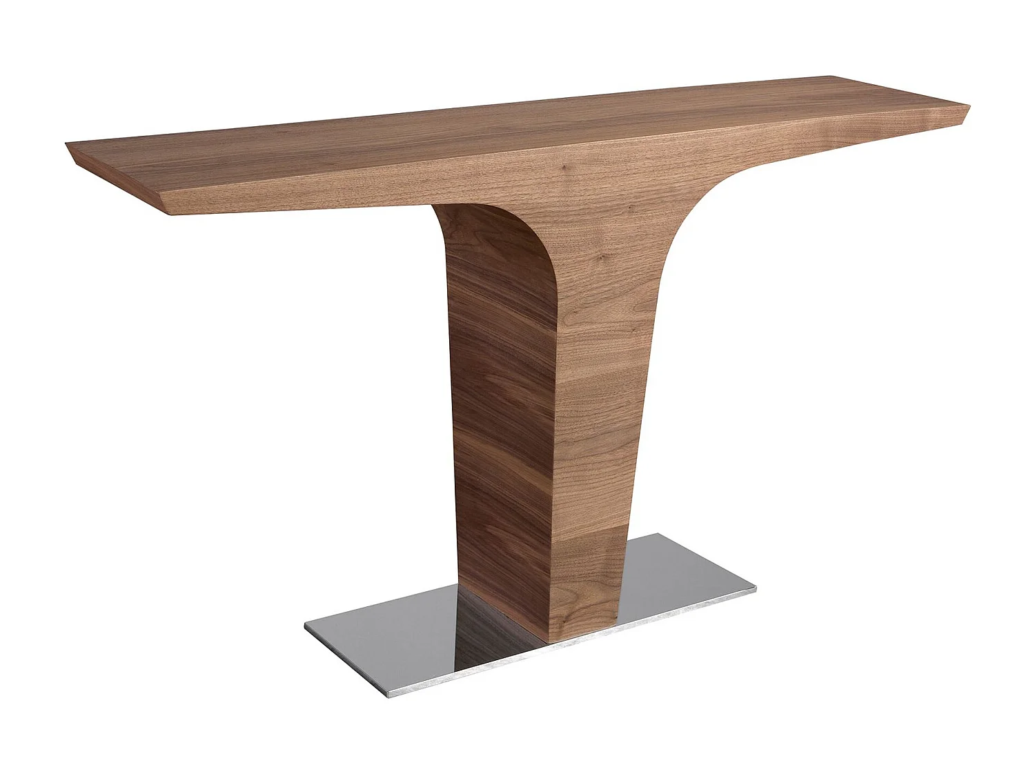 Console rectangulaire en noyer avec base en acier chromé 3030 ANGEL CERDA