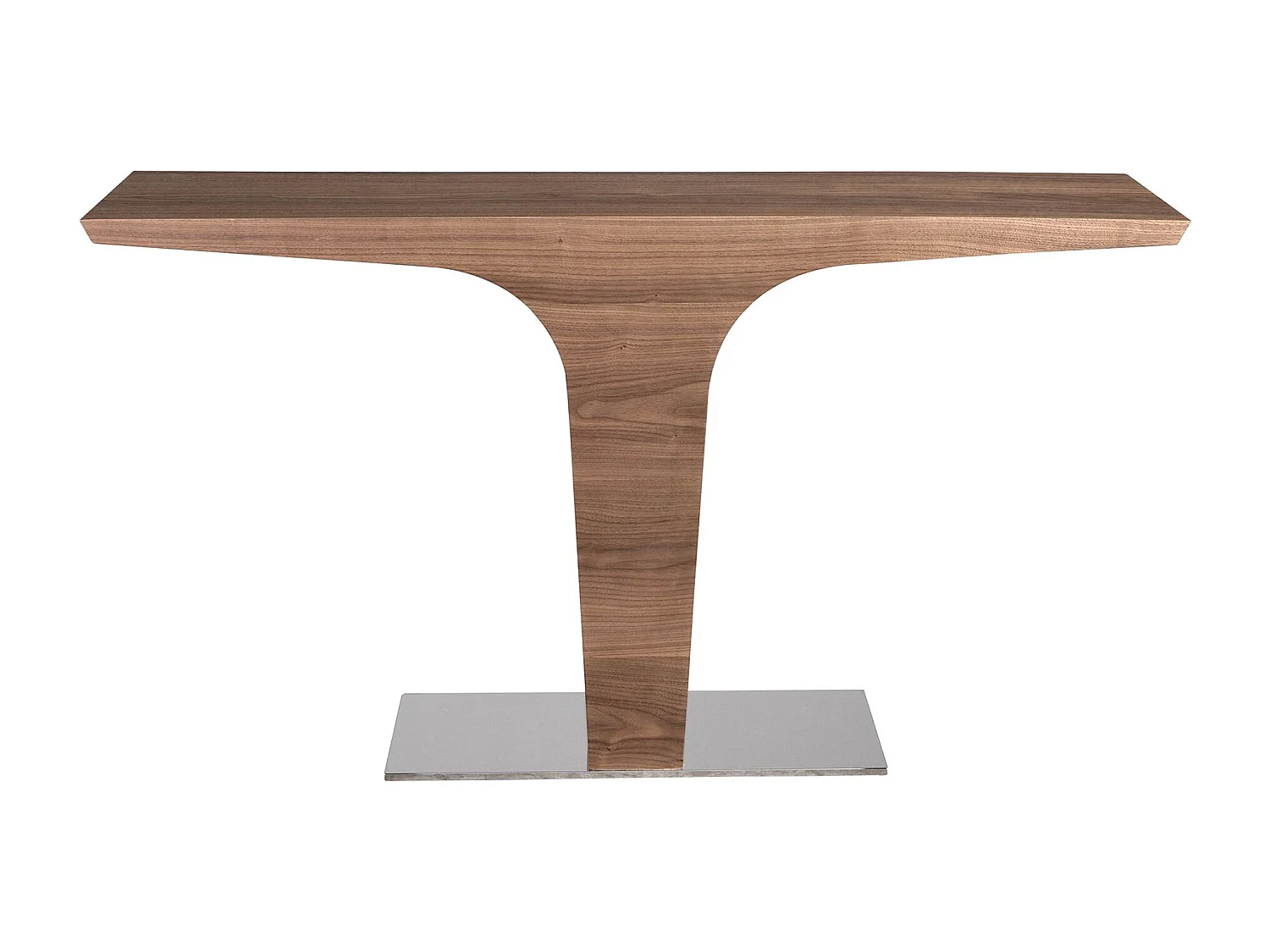 Console rectangulaire en noyer avec base en acier chromé 3030 ANGEL CERDA