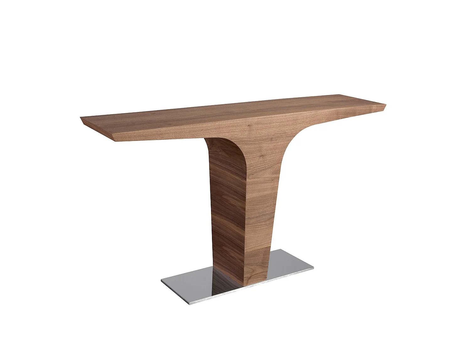 Console rectangulaire en noyer avec base en acier chromé 3030 ANGEL CERDA