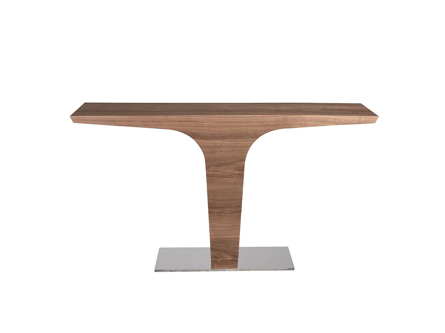 Console rectangulaire en noyer avec base en acier chromé 3030 ANGEL CERDA