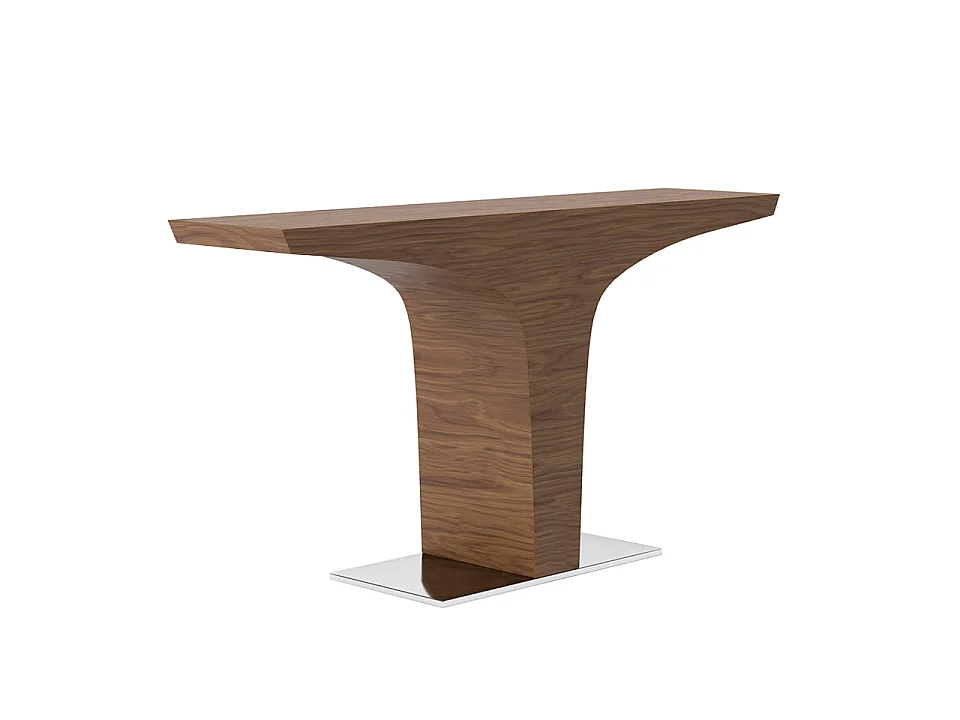 Console rectangulaire en noyer avec base en acier chromé 3030 ANGEL CERDA