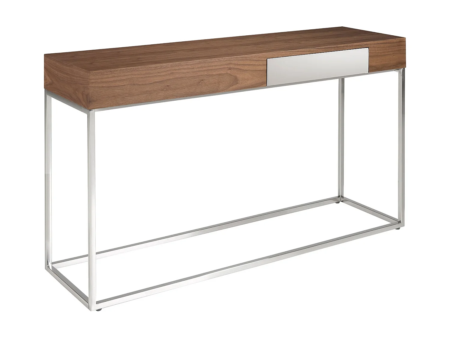 Console rectangulaire en noyer et acier chromé 3111 ANGEL CERDA