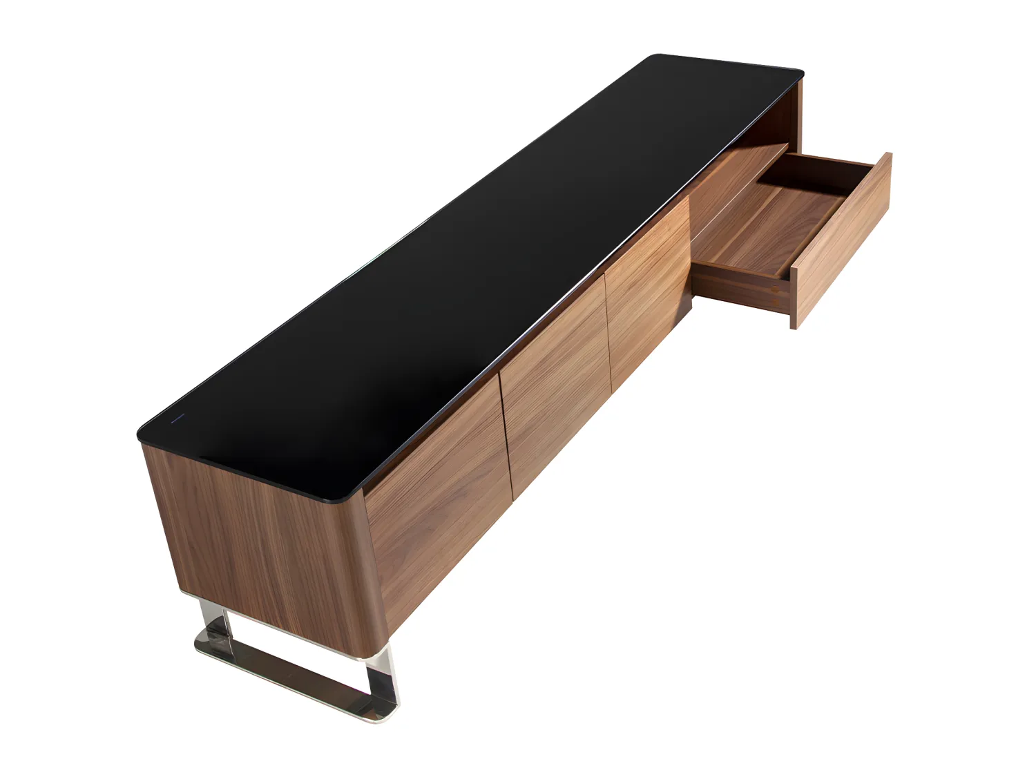 TV-Ständer aus schwarzem Glas  3047 ANGEL CERDA