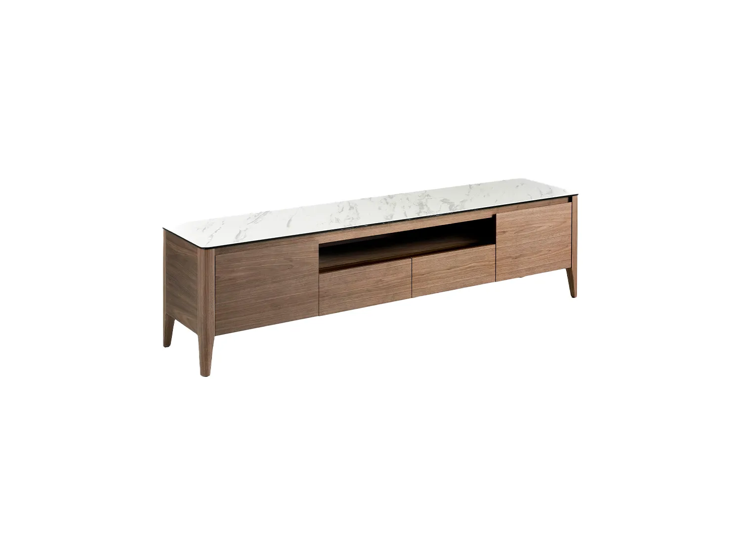 Meuble TV en bois de noyer et porcelaine 3083 ANGEL CERDA
