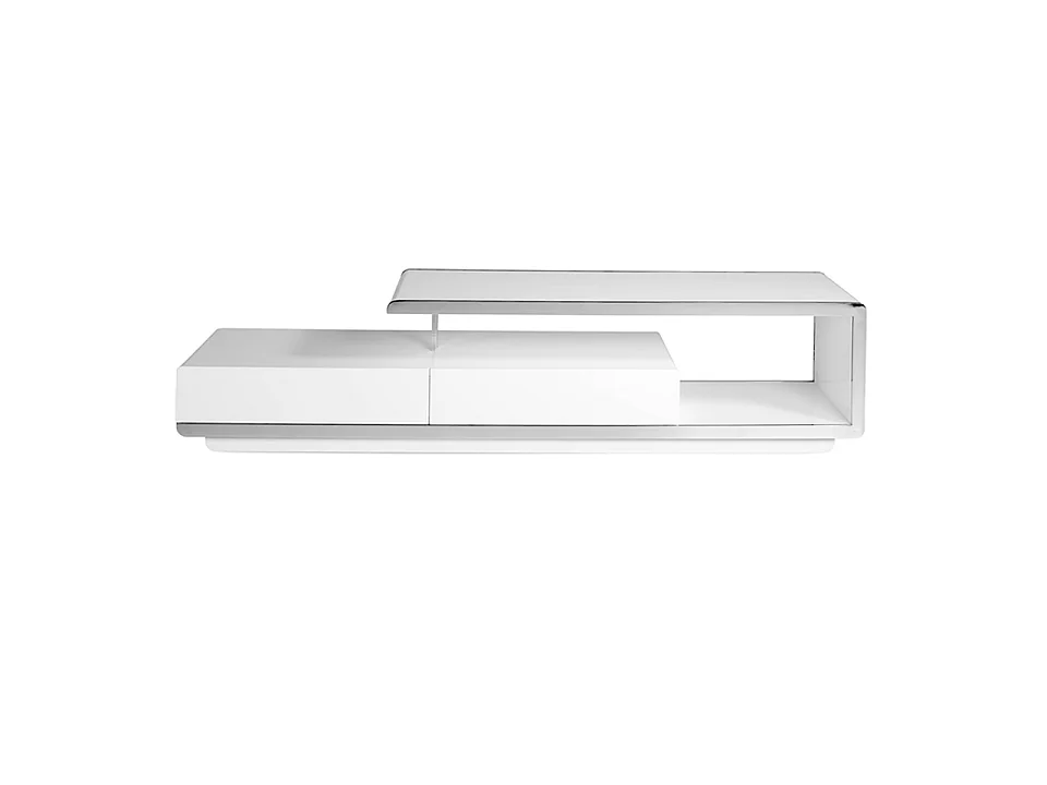 Meuble TV en bois blanc et acier chromé 3042 ANGEL CERDA