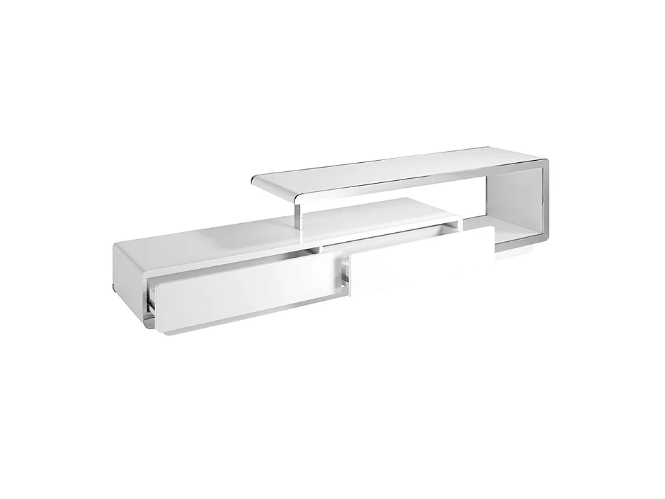 Meuble TV en bois blanc et acier chromé 3042 ANGEL CERDA