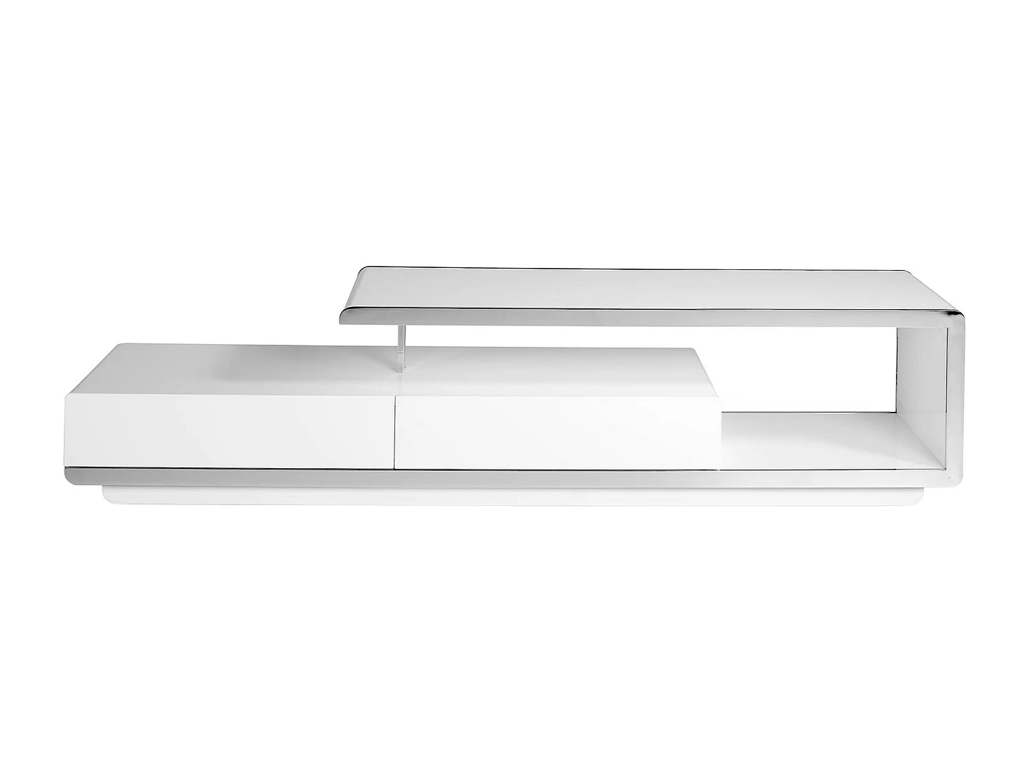 TV-Ständer aus weißem Holz mit verchromtem Stahlsockel und verchromtem Stahlsockel 3042 ANGEL CERDA