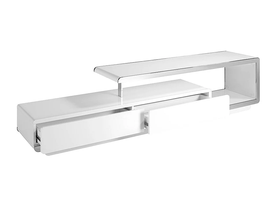 TV-Ständer aus weißem Holz mit verchromtem Stahlsockel und verchromtem Stahlsockel 3042 ANGEL CERDA