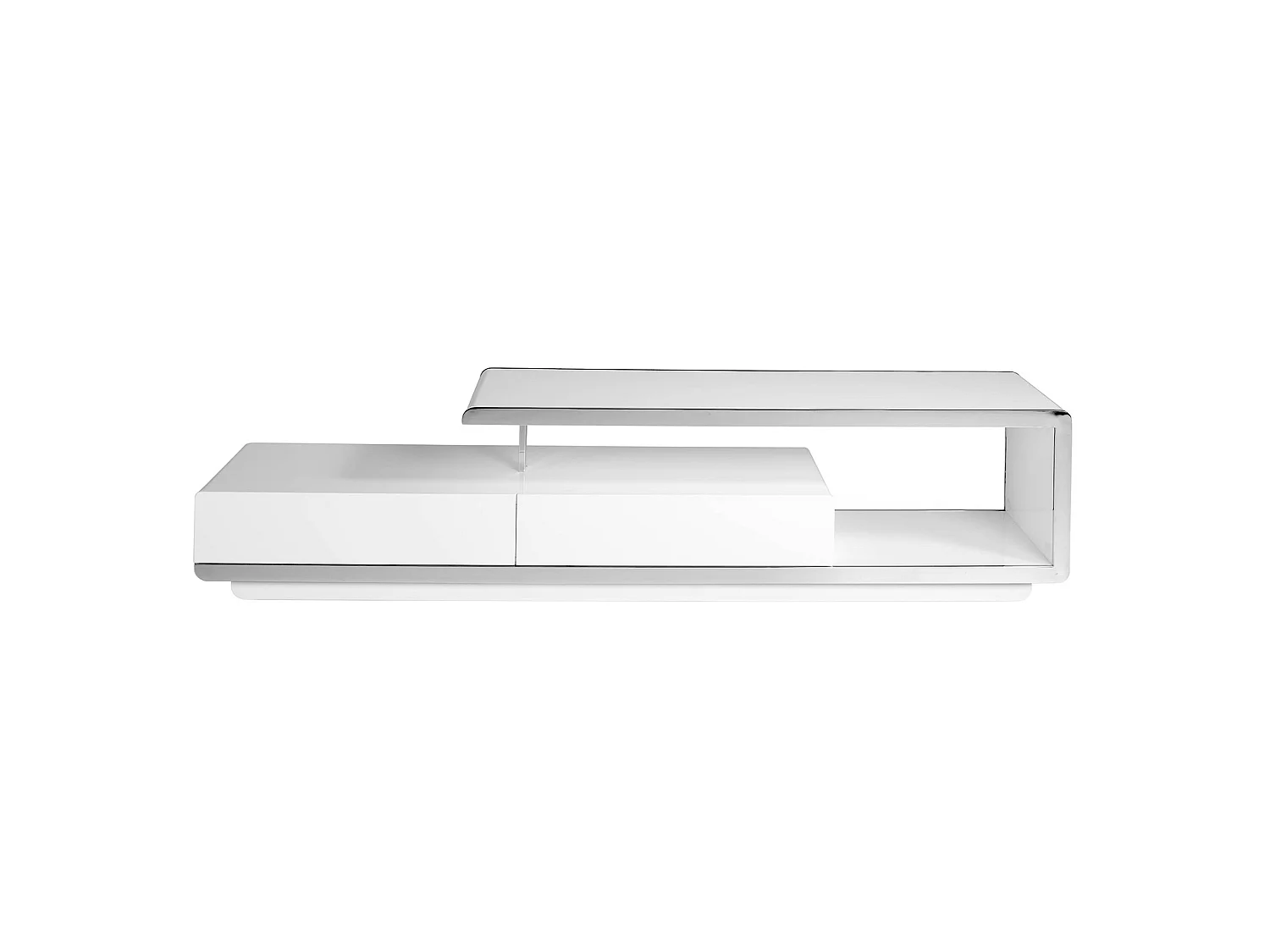 Meuble TV en bois blanc avec base en acier chromé et base en acier chromé 3042 ANGEL CERDA
