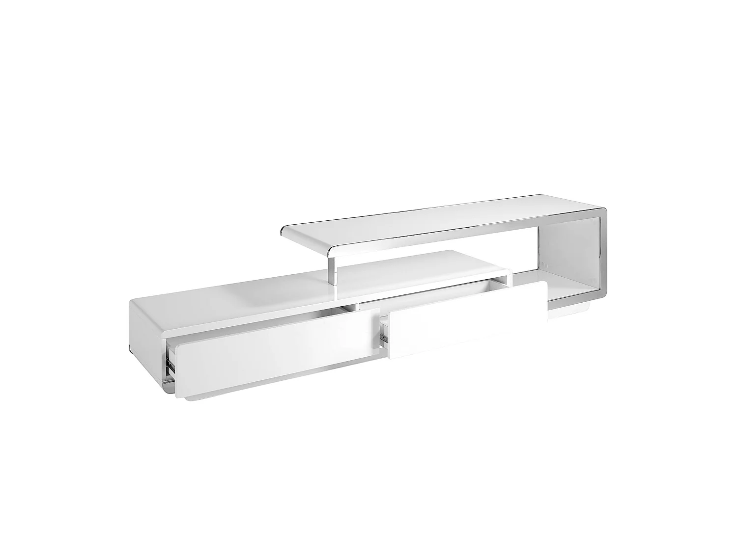 Meuble TV en bois blanc avec base en acier chromé et base en acier chromé 3042 ANGEL CERDA