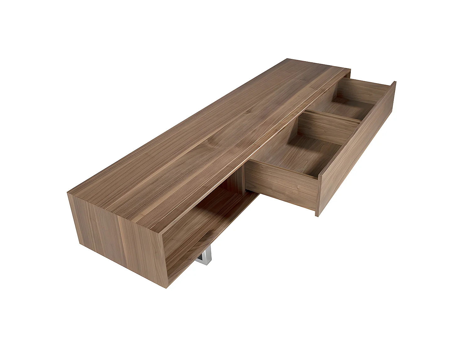 Mobile TV in legno di noce e acciaio cromato   3043 ANGEL CERDA