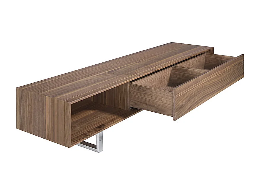 Meuble TV noyer et acier chromé 3043 ANGEL CERDA