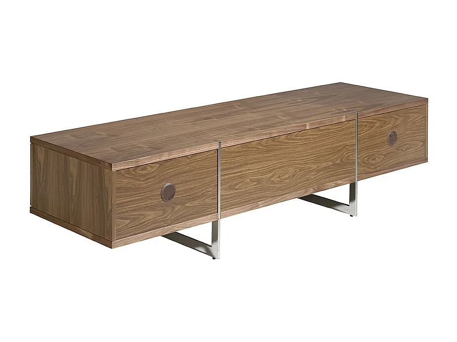 TV-Ständer Nussbaum und verchromter Stahl 3045 ANGEL CERDA