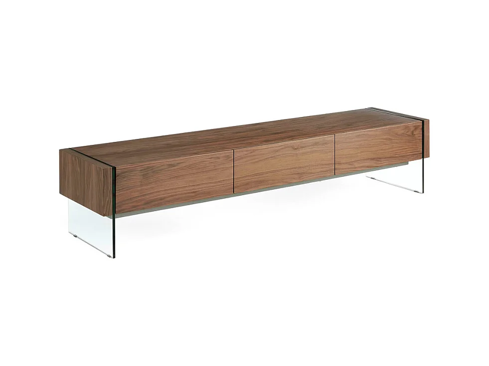 Meuble TV de noyer et verre 3085 ANGEL CERDA