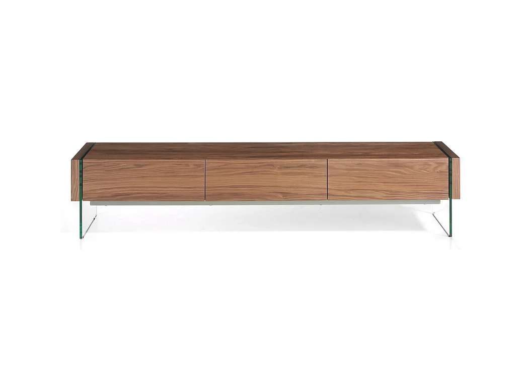 Meuble TV de noyer et verre 3085 ANGEL CERDA