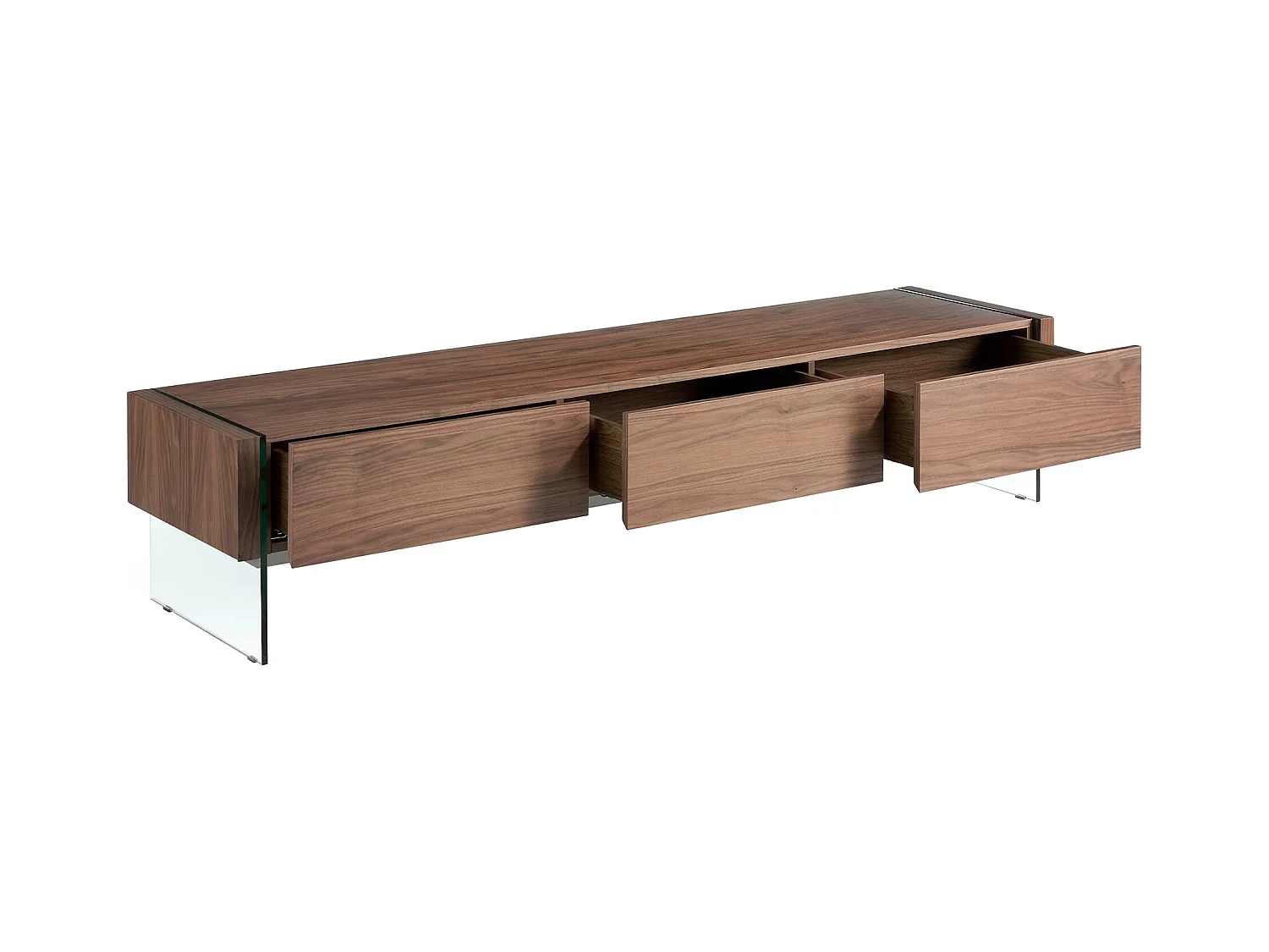 Meuble TV de noyer et verre 3085 ANGEL CERDA
