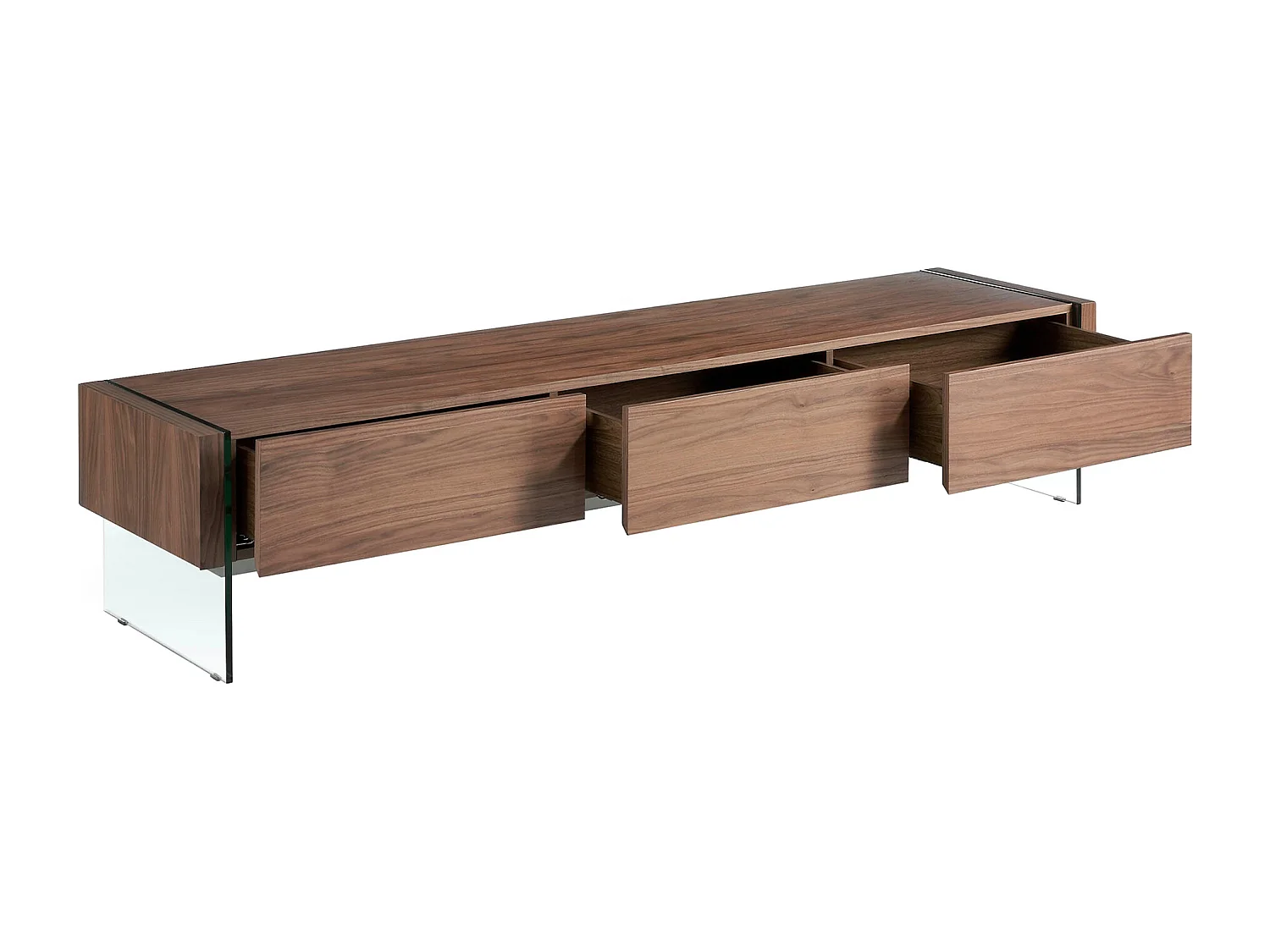 Mueble TV nogal y cristal templado 3085 ANGEL CERDA