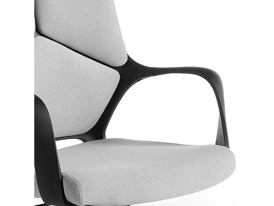 Fauteuil de bureau pivotante en tissu gris clair et pvc noir 4076 ANGEL CERDA