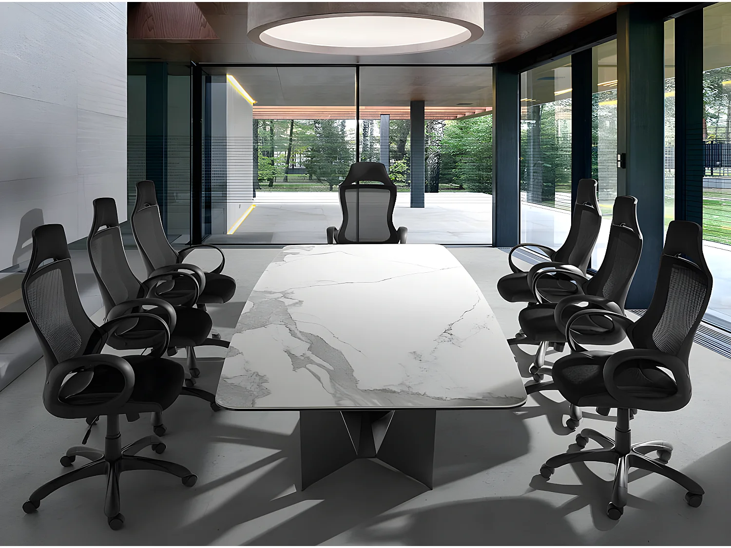 Obrotowe krzesło biurowe z czarnej tkaniny