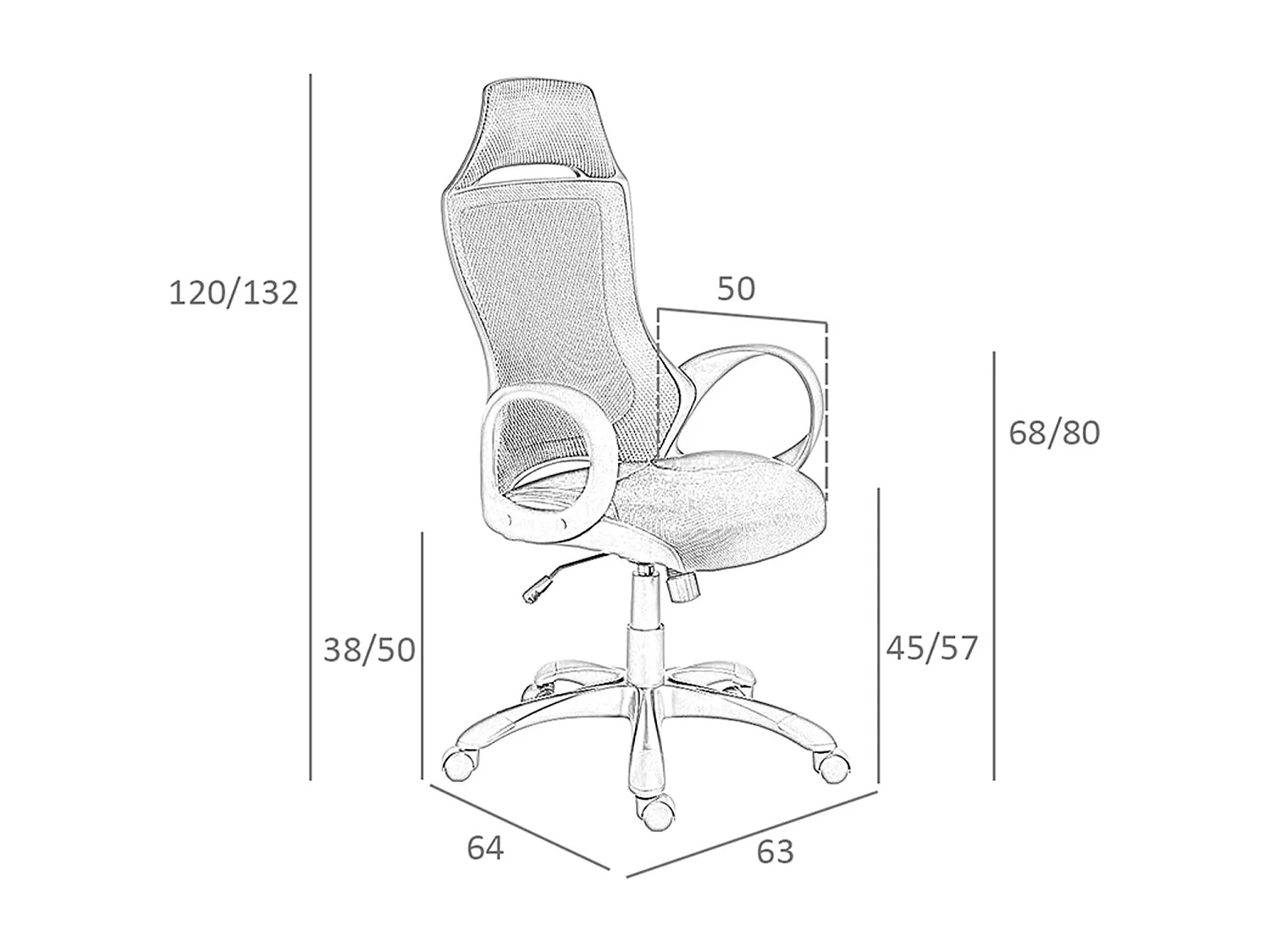 Fauteuil de bureau pivotante en tissu noir 4074 ANGEL CERDA