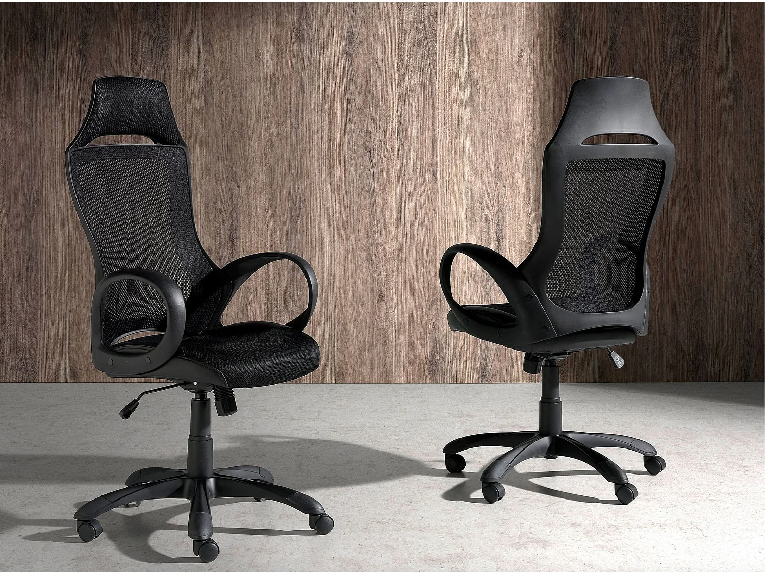 Fauteuil de bureau pivotante en tissu noir 4074 ANGEL CERDA