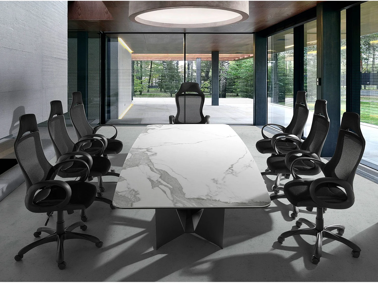 Fauteuil de bureau pivotante en tissu noir 4074 ANGEL CERDA