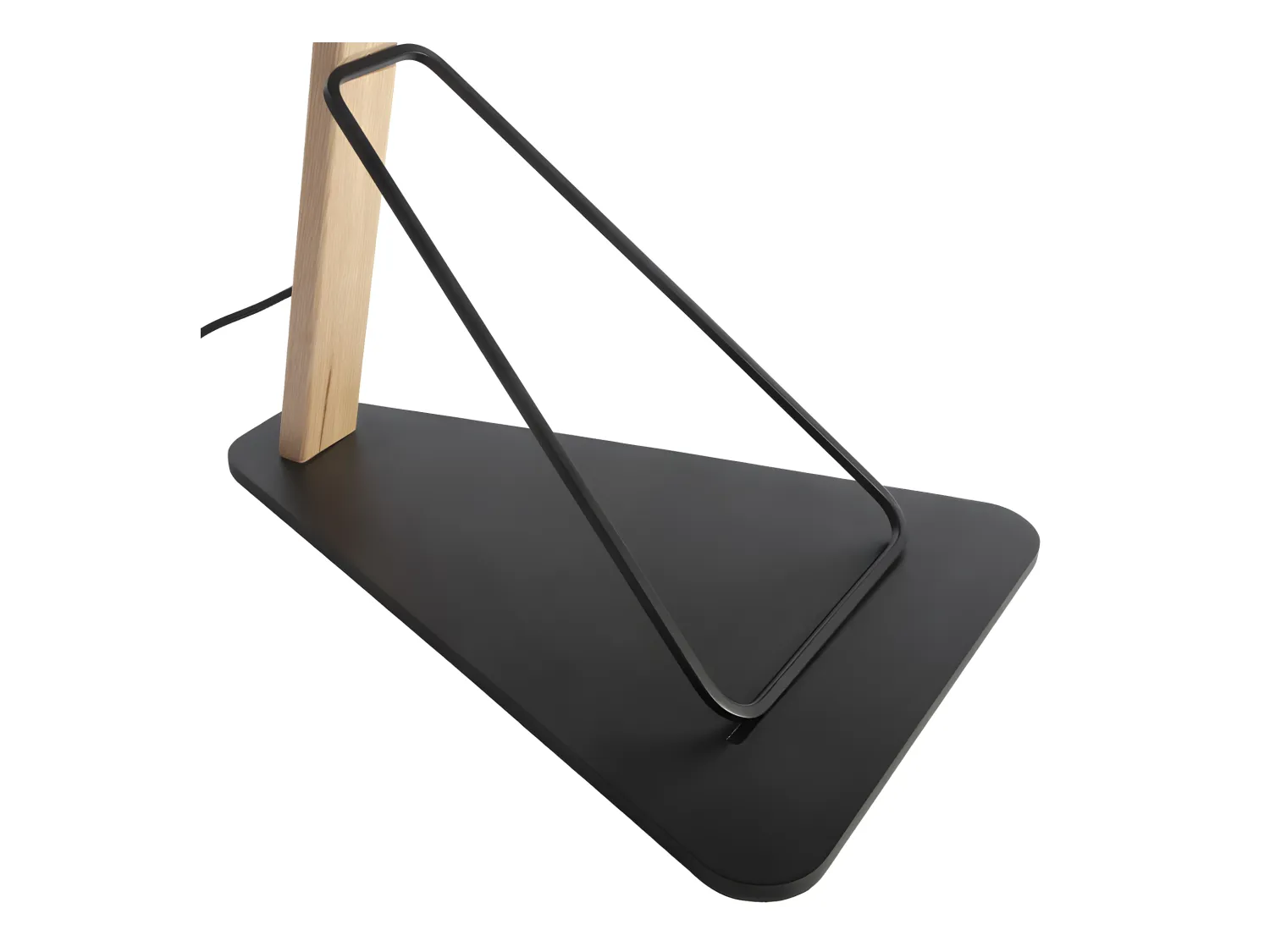 Lampadaire en bois de chêne et acier noir