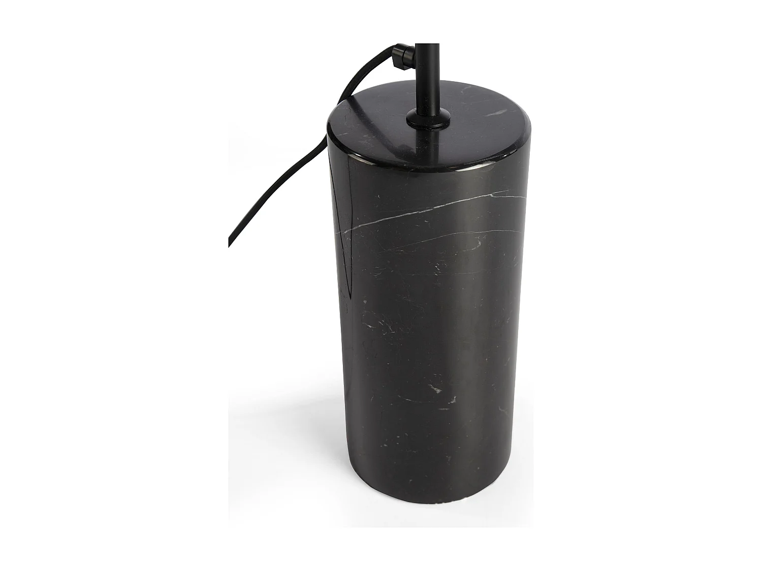 Lampadaire en marbre noir et acier noir