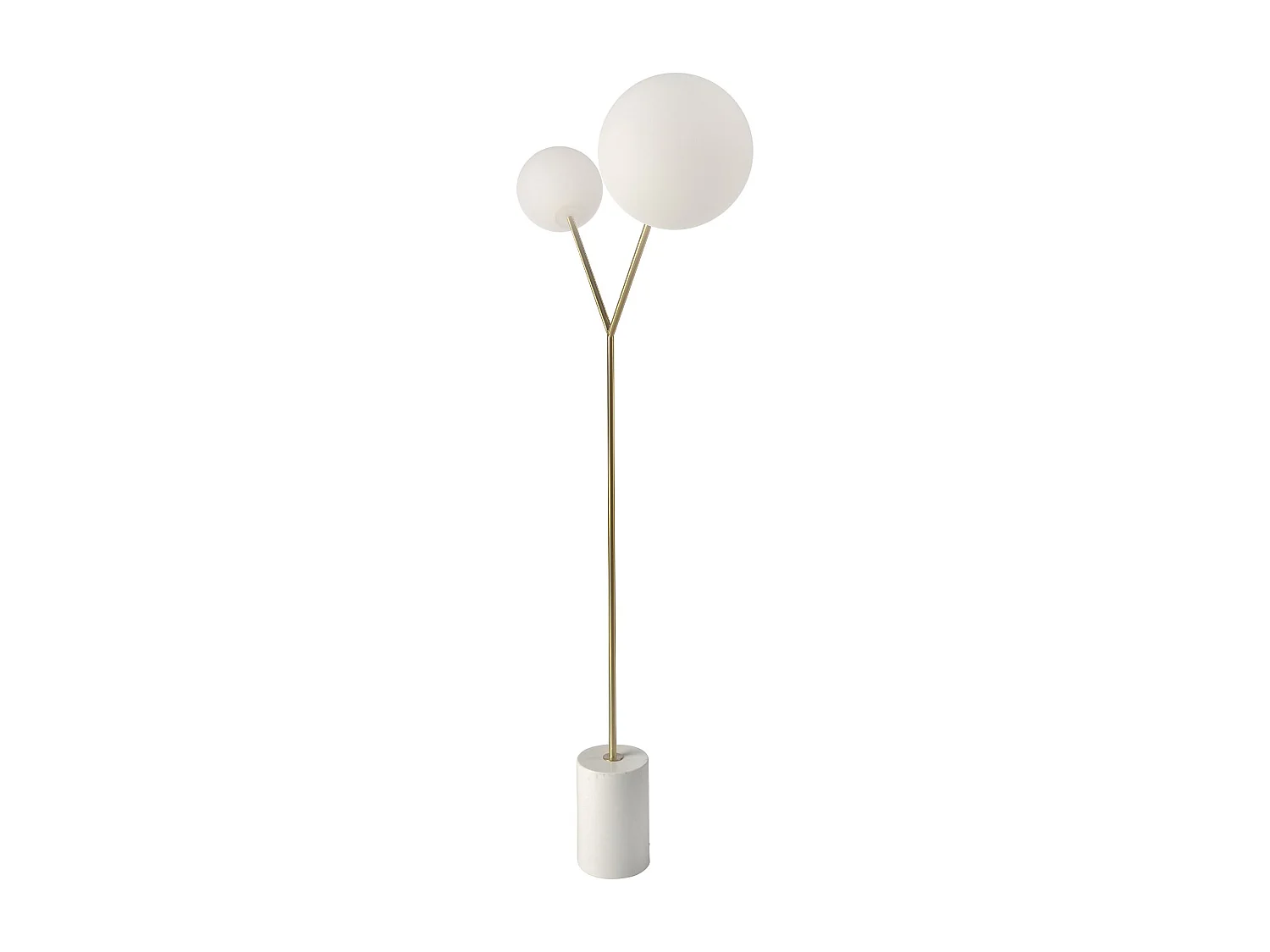 Lampadaire en marbre blanc, acier doré et verre blanc 8048 ANGEL CERDA