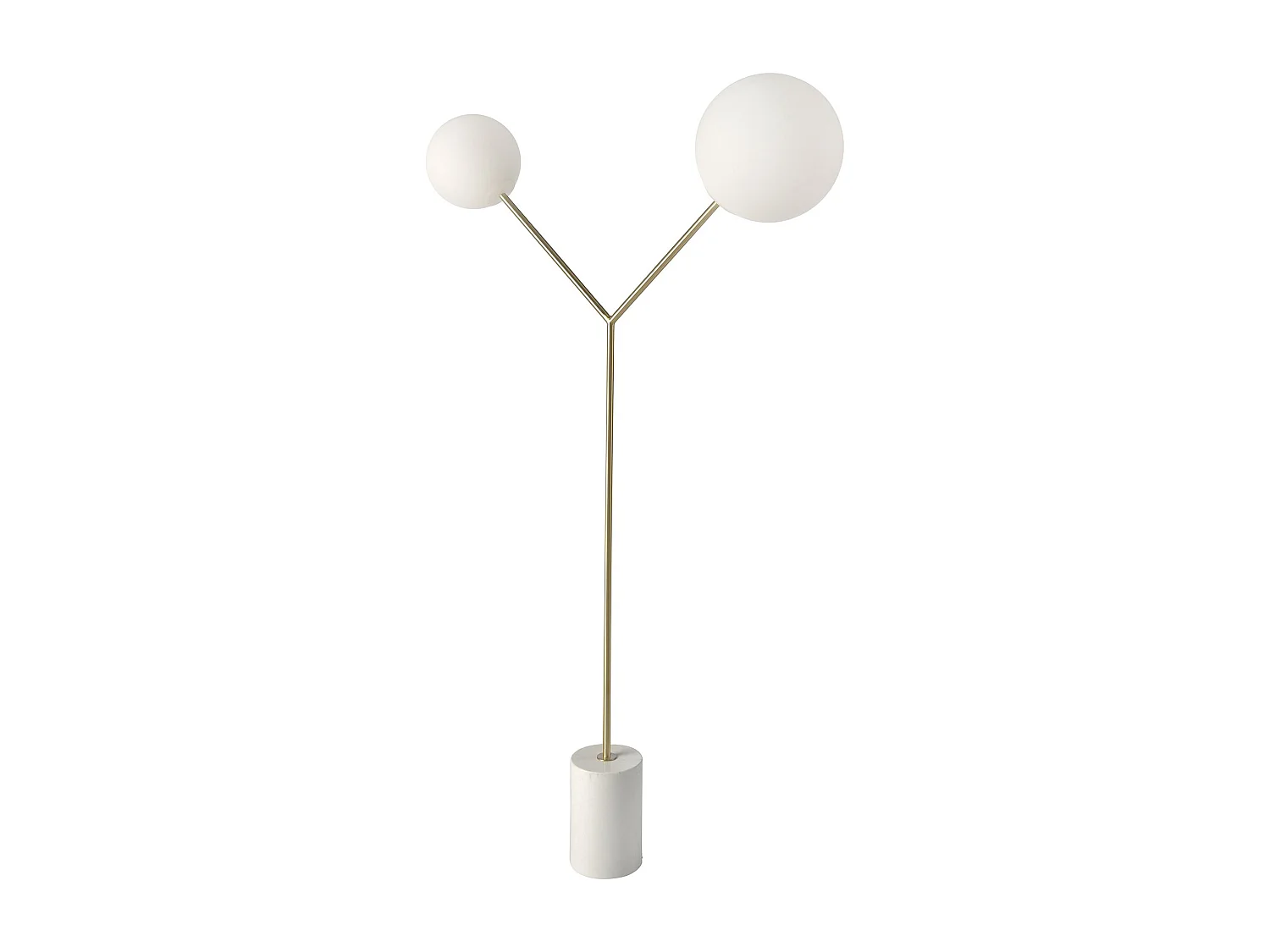 Lampadaire en marbre blanc, acier doré et verre blanc 8048 ANGEL CERDA